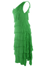 Load image into Gallery viewer, Sleeveless Frayed Detail Silk Midi

