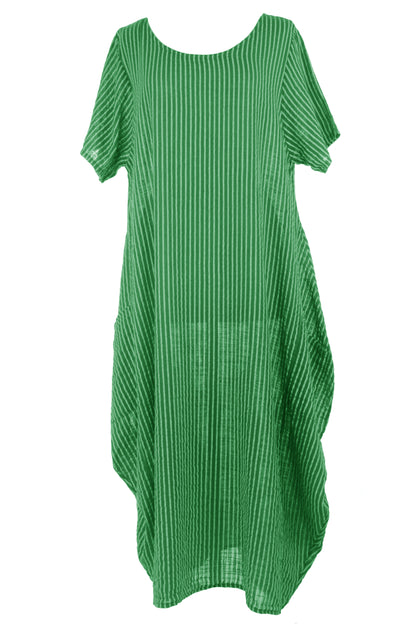 Stripe 2 Pocket Tulip Midi