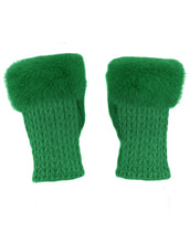 Load image into Gallery viewer, Faux Fur Cashmere Knit Fingerless Gloves
