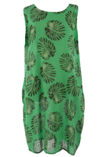 Load image into Gallery viewer, Sleeveless 2 Pocket Palm Print Dress

