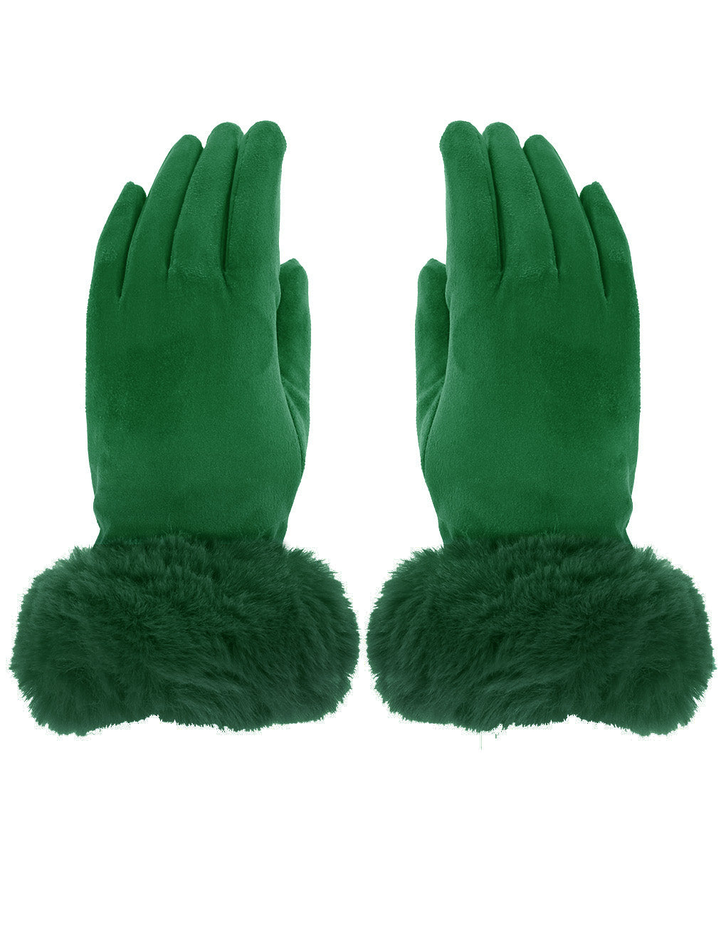 Faux Fur Cuff Suede Gloves