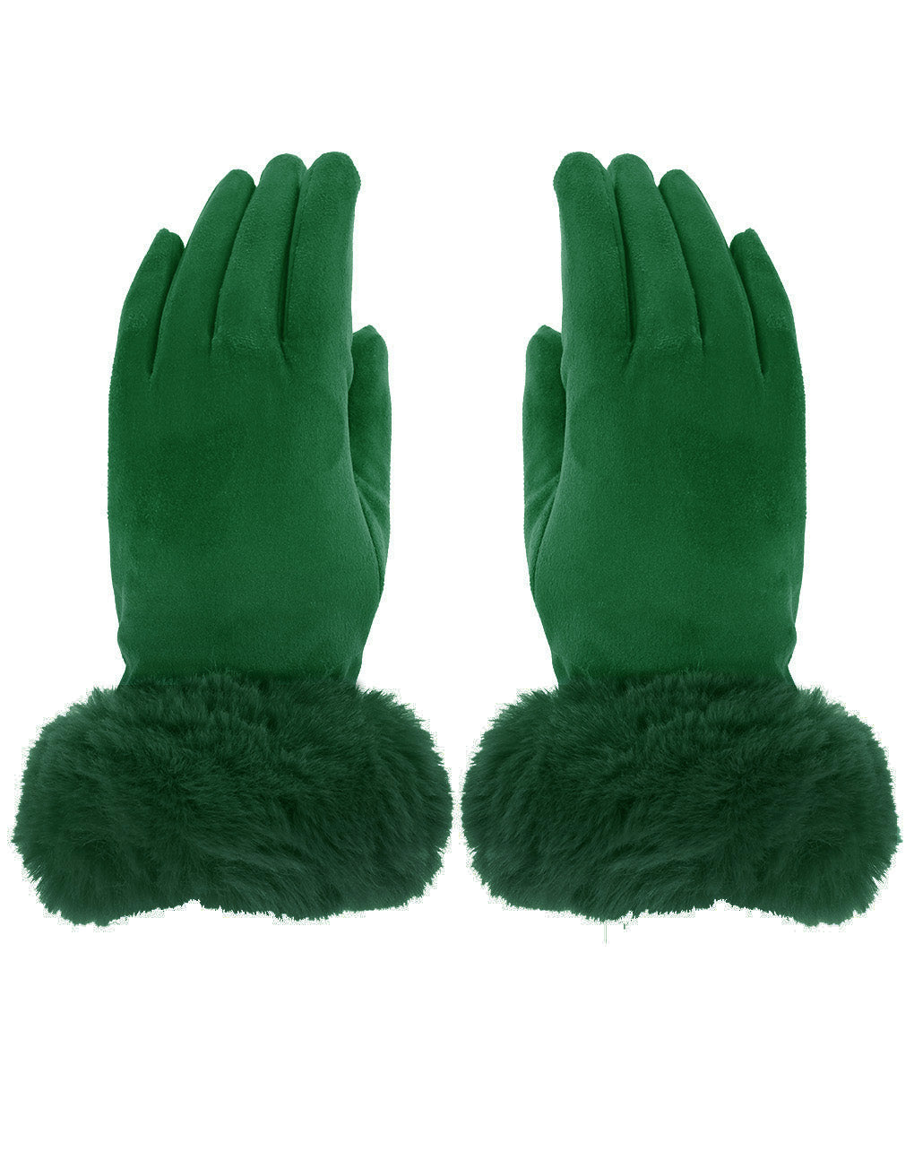 Faux Fur Cuff Suede Gloves