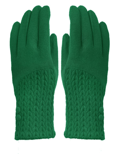 Button Cashmere Knit Gloves