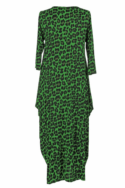 3/4 Sleeve Leopard Midi