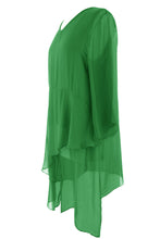 Load image into Gallery viewer, V Neck Asymmetric Silk Top
