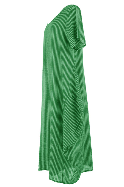 Stripe 2 Pocket Tulip Midi