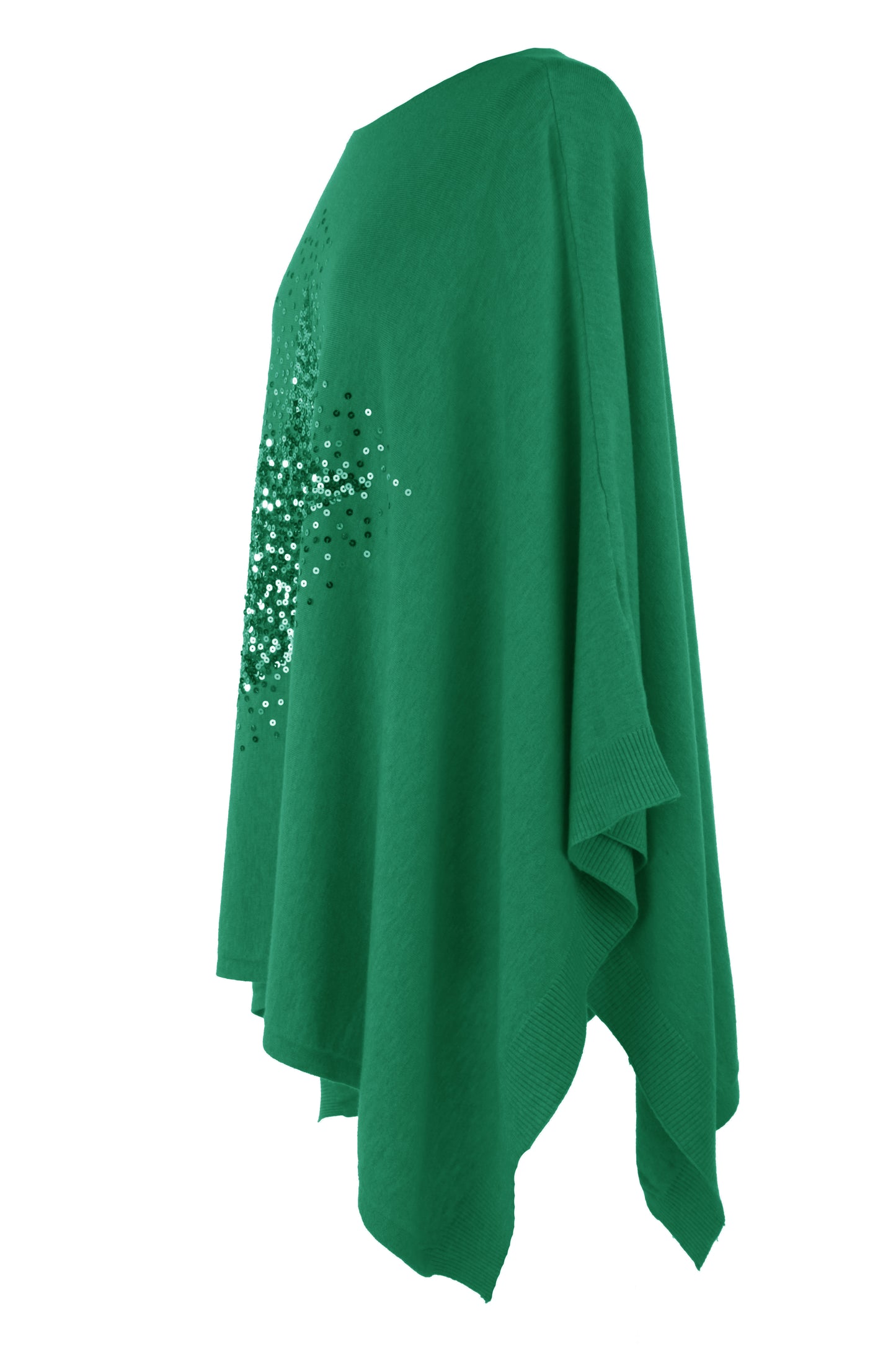 Sequin Star Knit Poncho