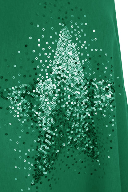 Sequin Star Knit Poncho