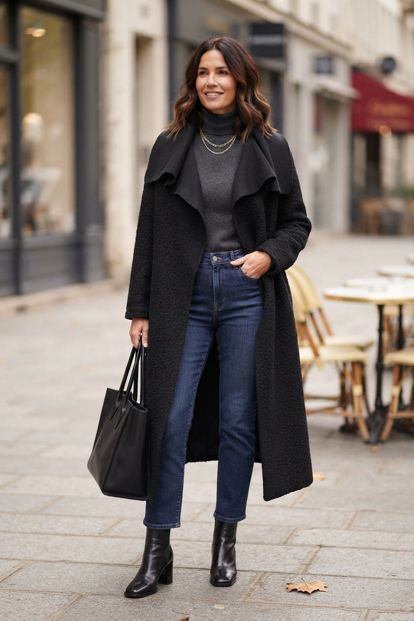 Plain Boucle Coat