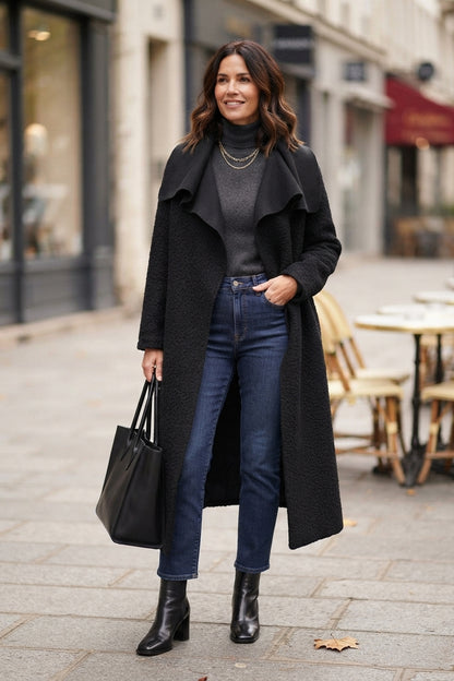 Plain Boucle Coat