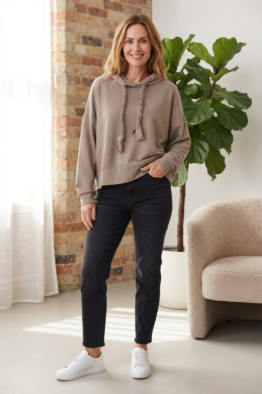 Rope Drawstring Hooded Sweatshirt