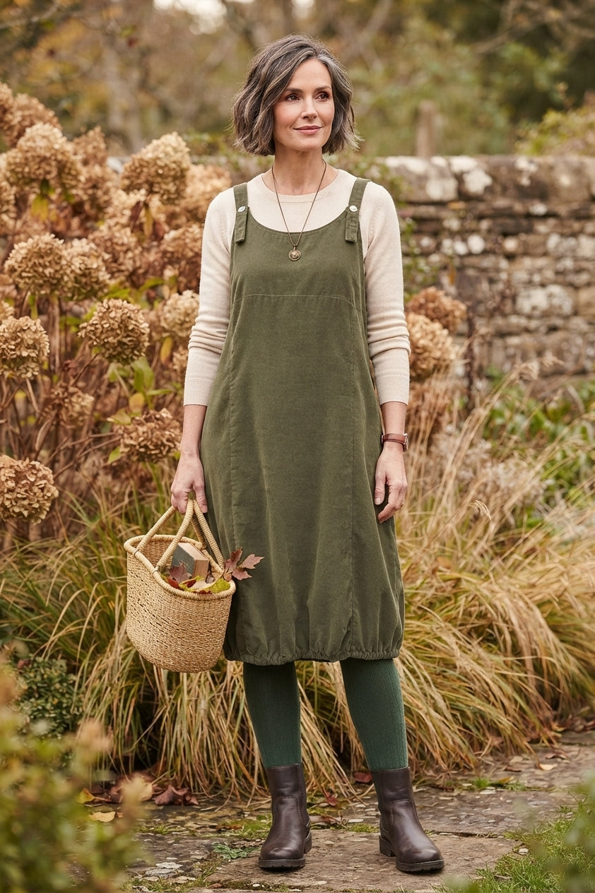 Corduroy Pinafore Dress