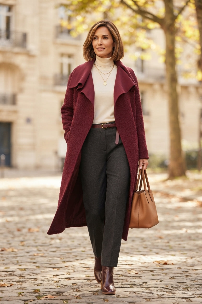 Plain Boucle Coat