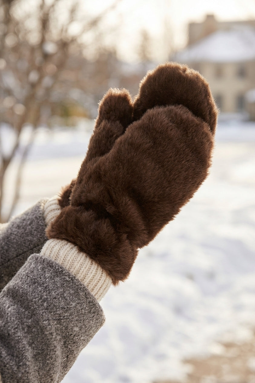 Faux Fur Mittens