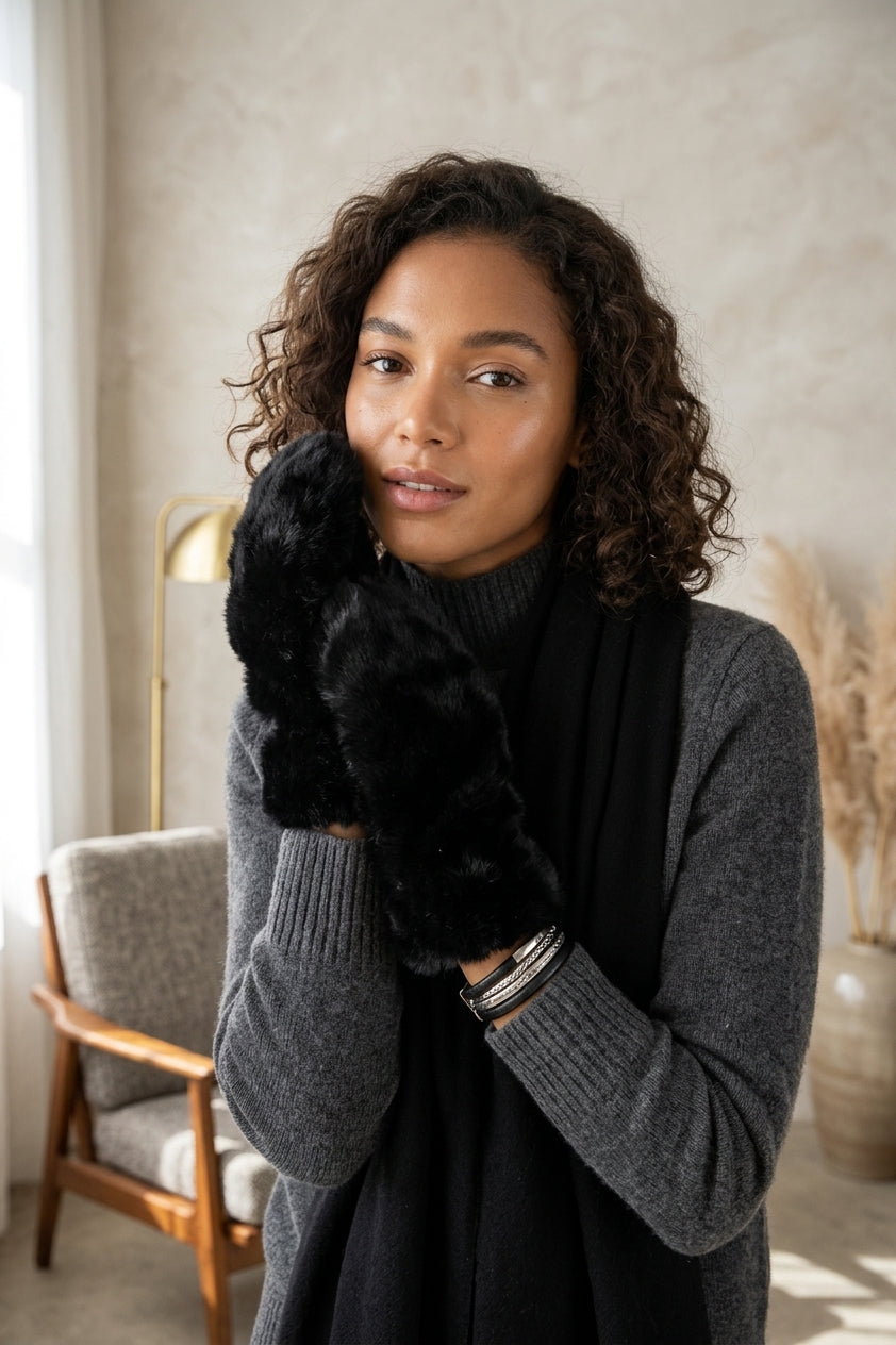 Faux Fur Mittens