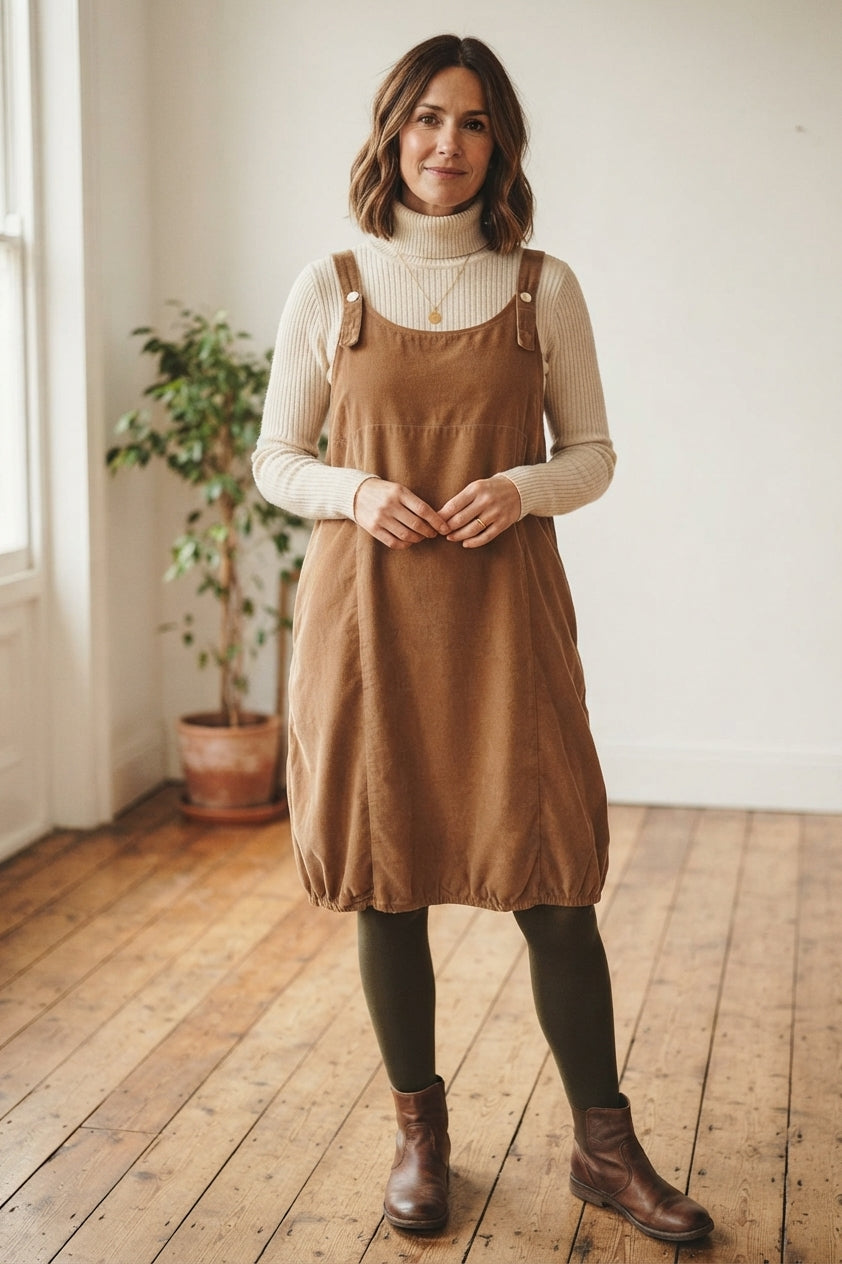 Corduroy Pinafore Dress