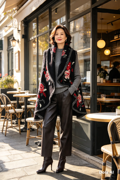 Reversible Floral Wool Gilet
