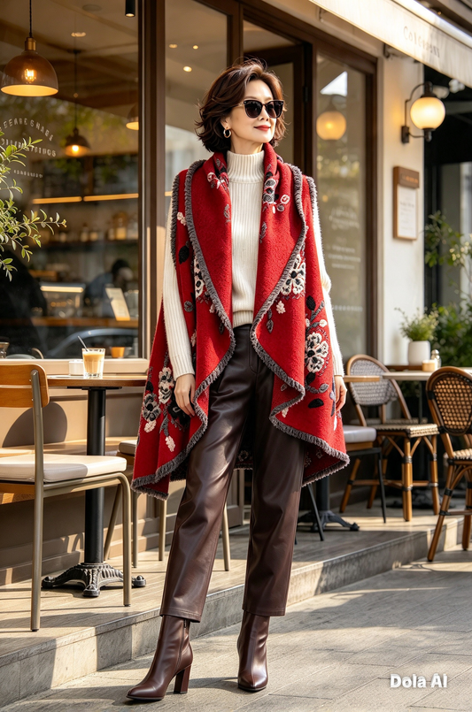 Reversible Floral Wool Gilet