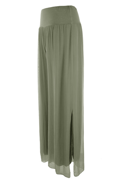 Wide Leg Silk Trouser