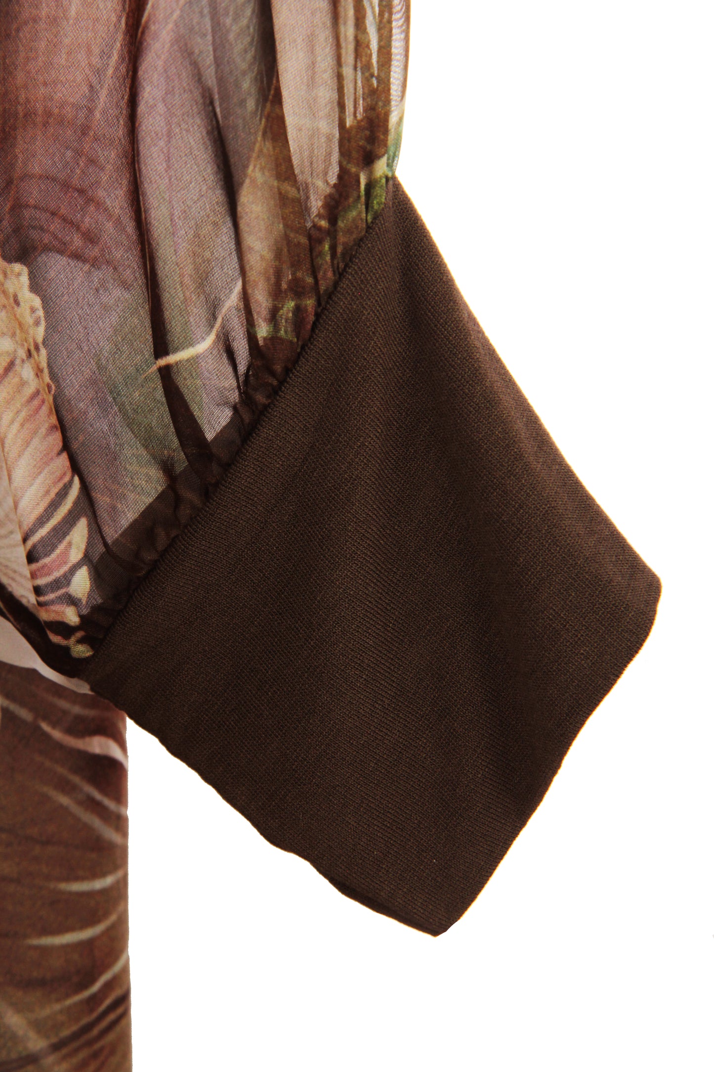 Floral Print Batwing Silk Blouse