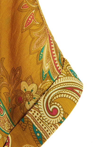 Batwing Collar Paisley Print Midi