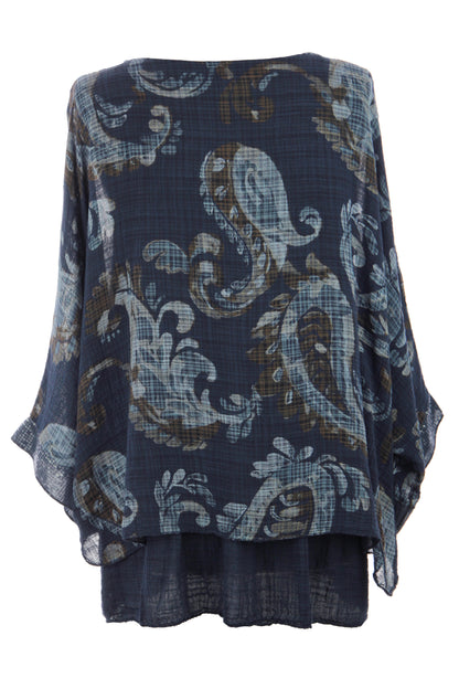 Paisley Print Necklace Top