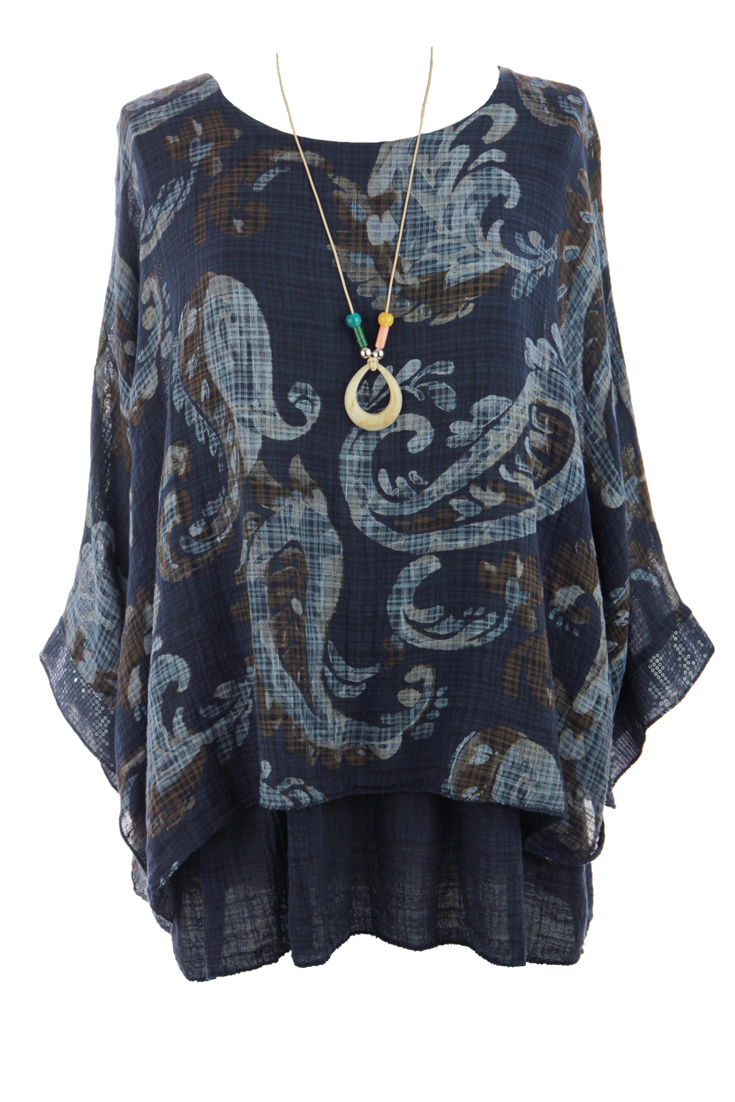 Paisley Print Necklace Top