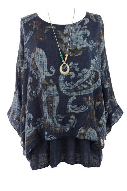 Paisley Print Necklace Top