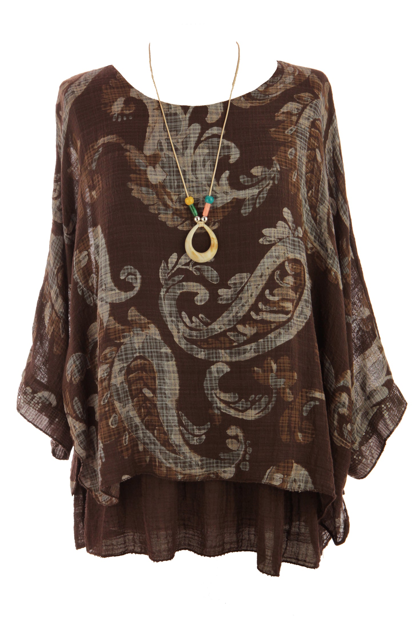 Paisley Print Necklace Top