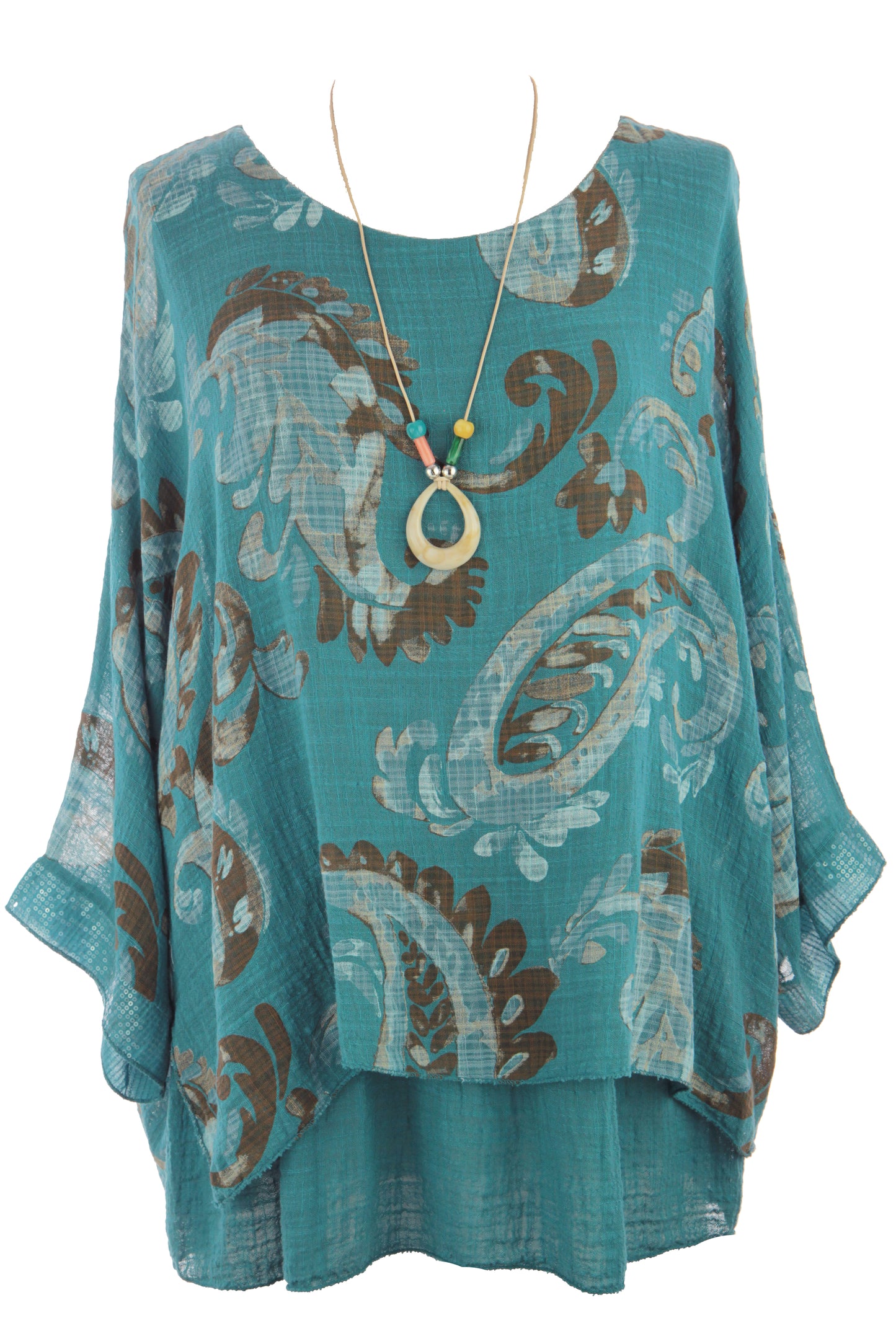 Paisley Print Necklace Top