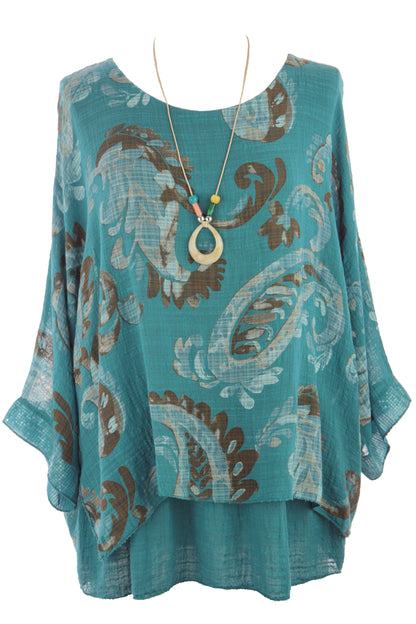 Paisley Print Necklace Top