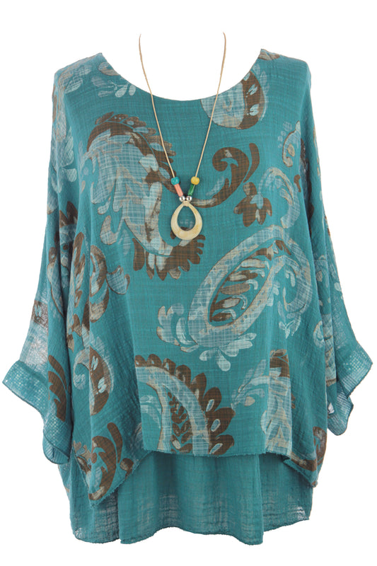 Paisley Print Necklace Top