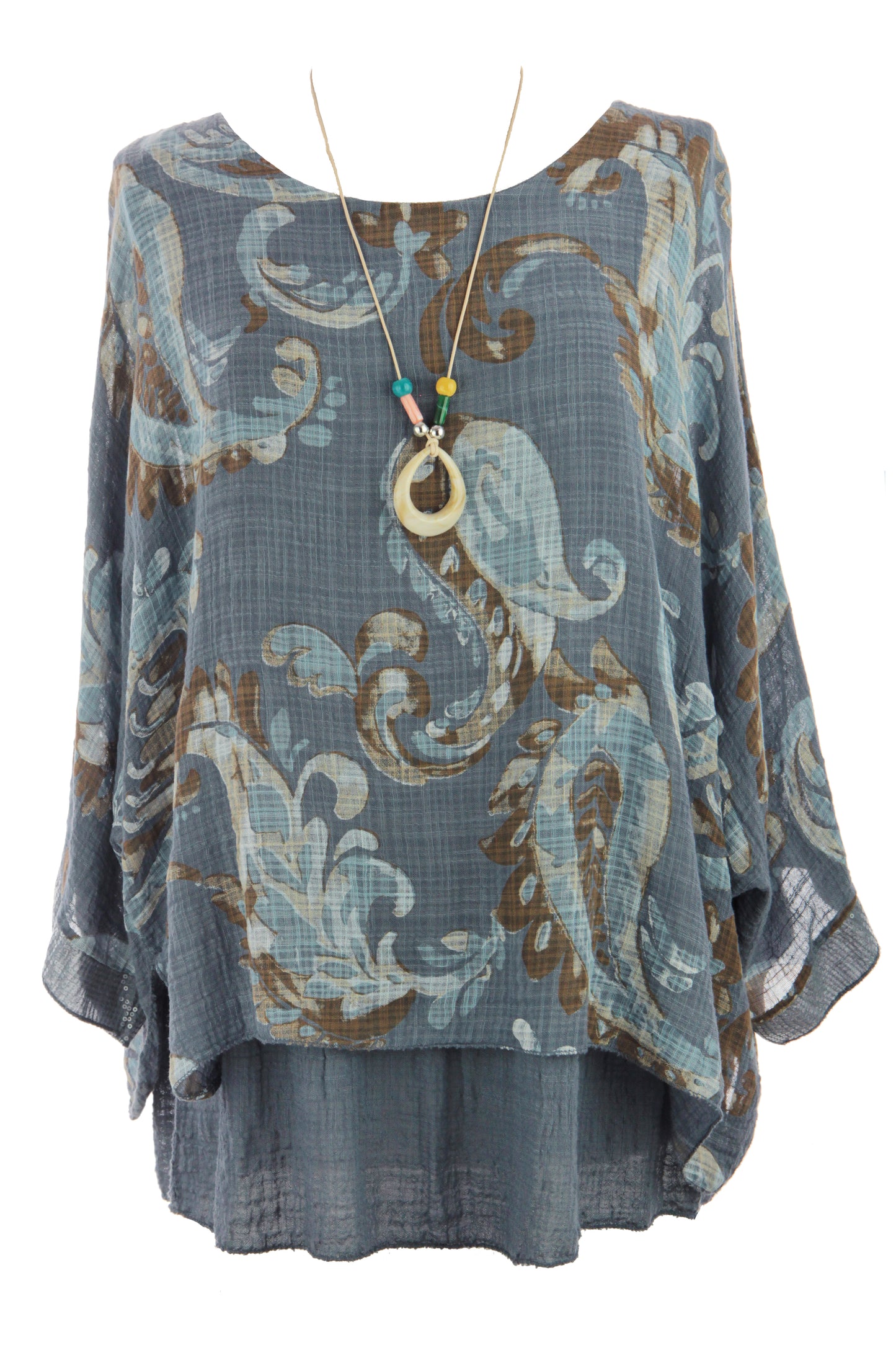 Paisley Print Necklace Top