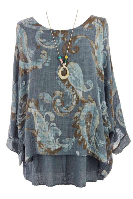 Paisley Print Necklace Top