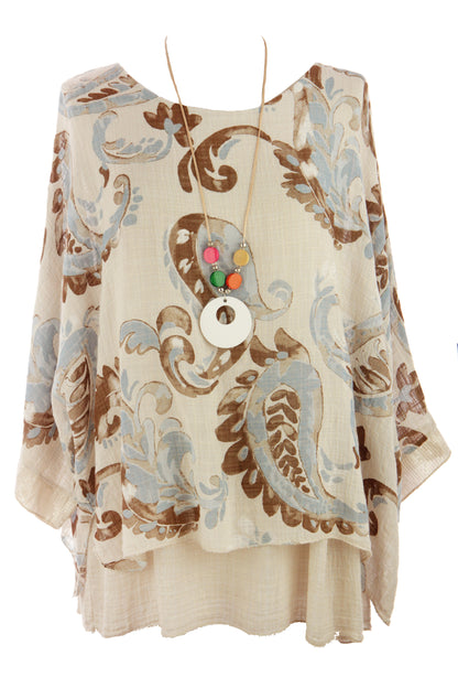 Paisley Print Necklace Top