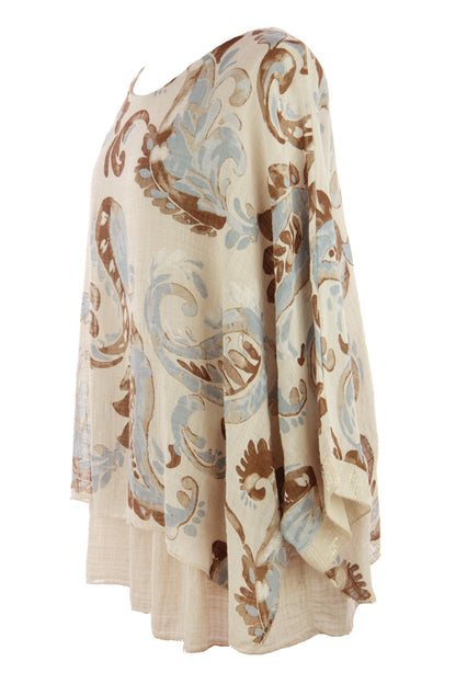 Paisley Print Necklace Top
