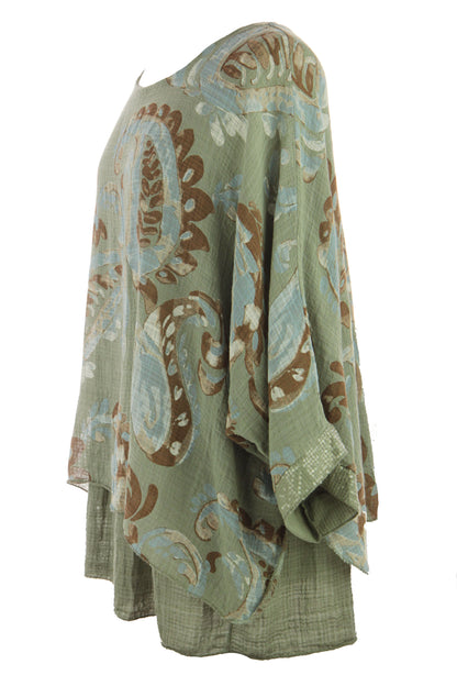 Paisley Print Necklace Top