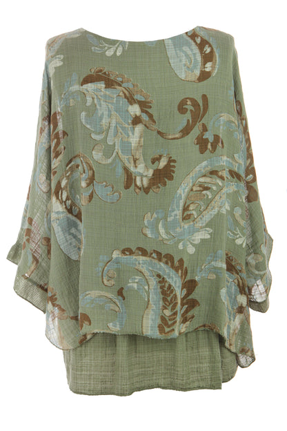 Paisley Print Necklace Top