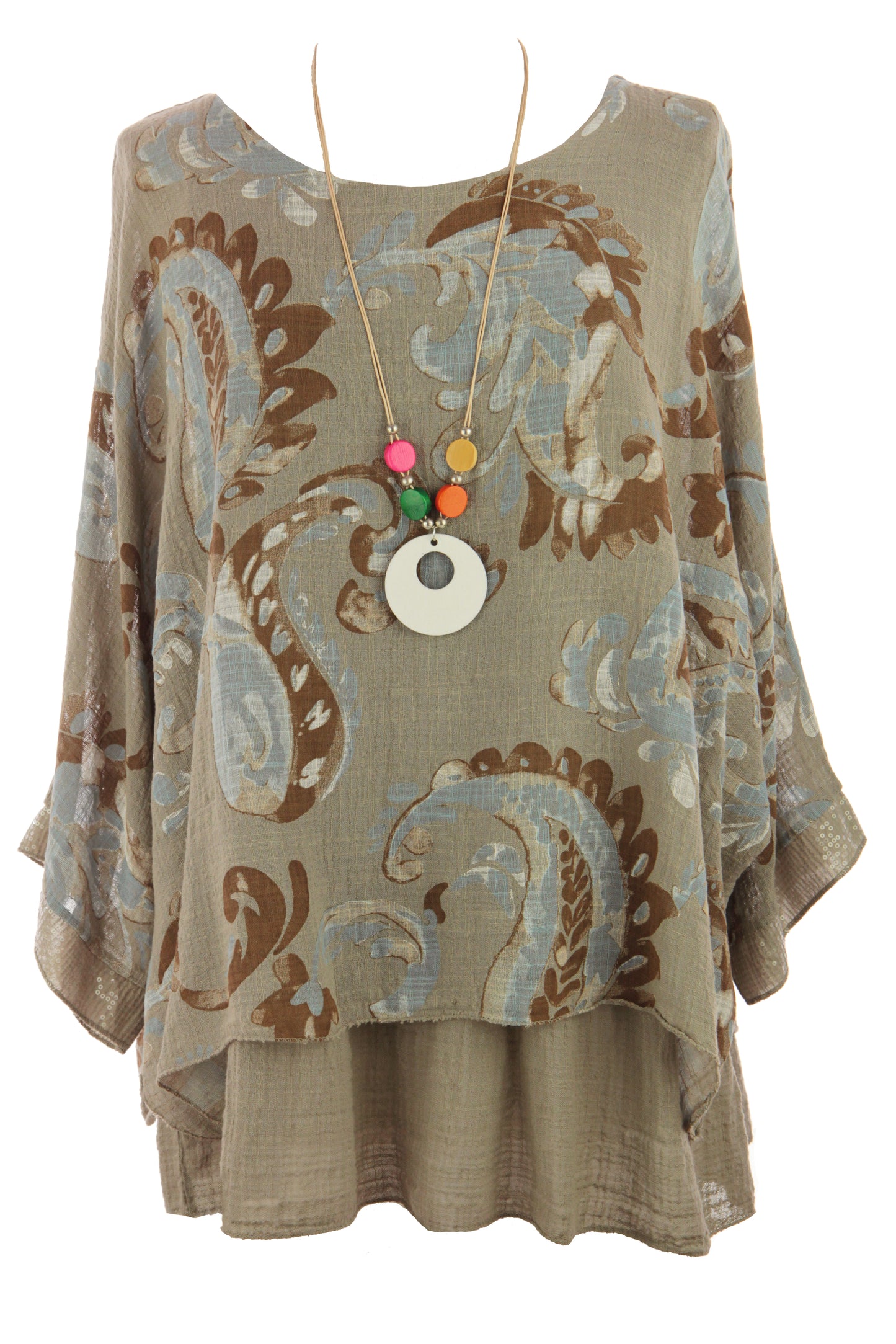 Paisley Print Necklace Top