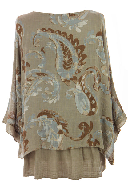 Paisley Print Necklace Top
