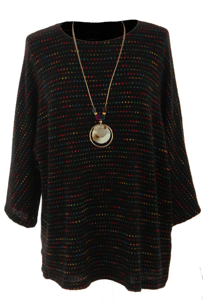 Batwing Tweed Necklace Top