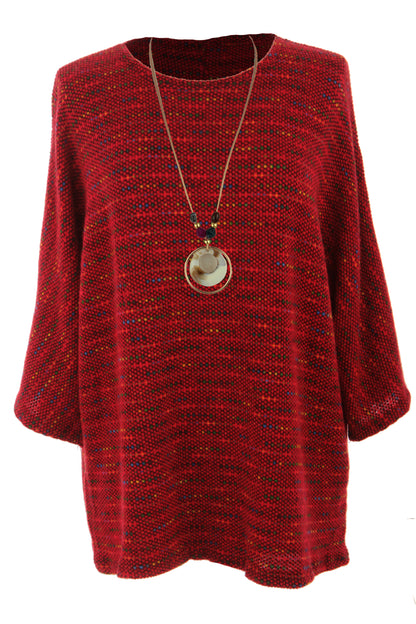 Batwing Tweed Necklace Top