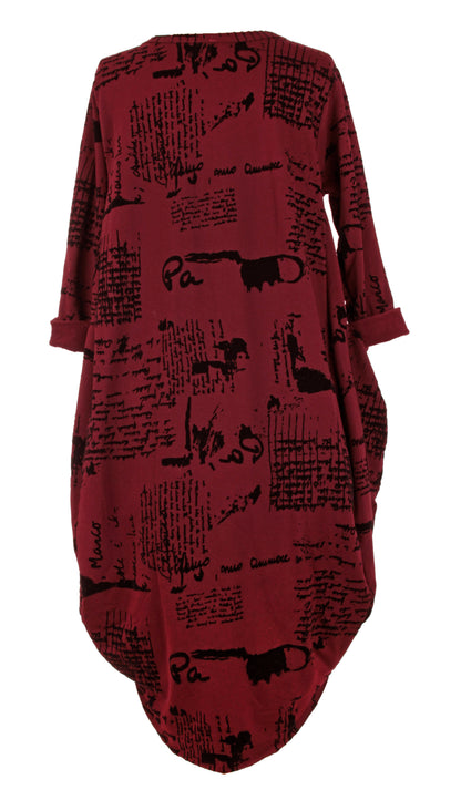 Flocking Script Midi Dress