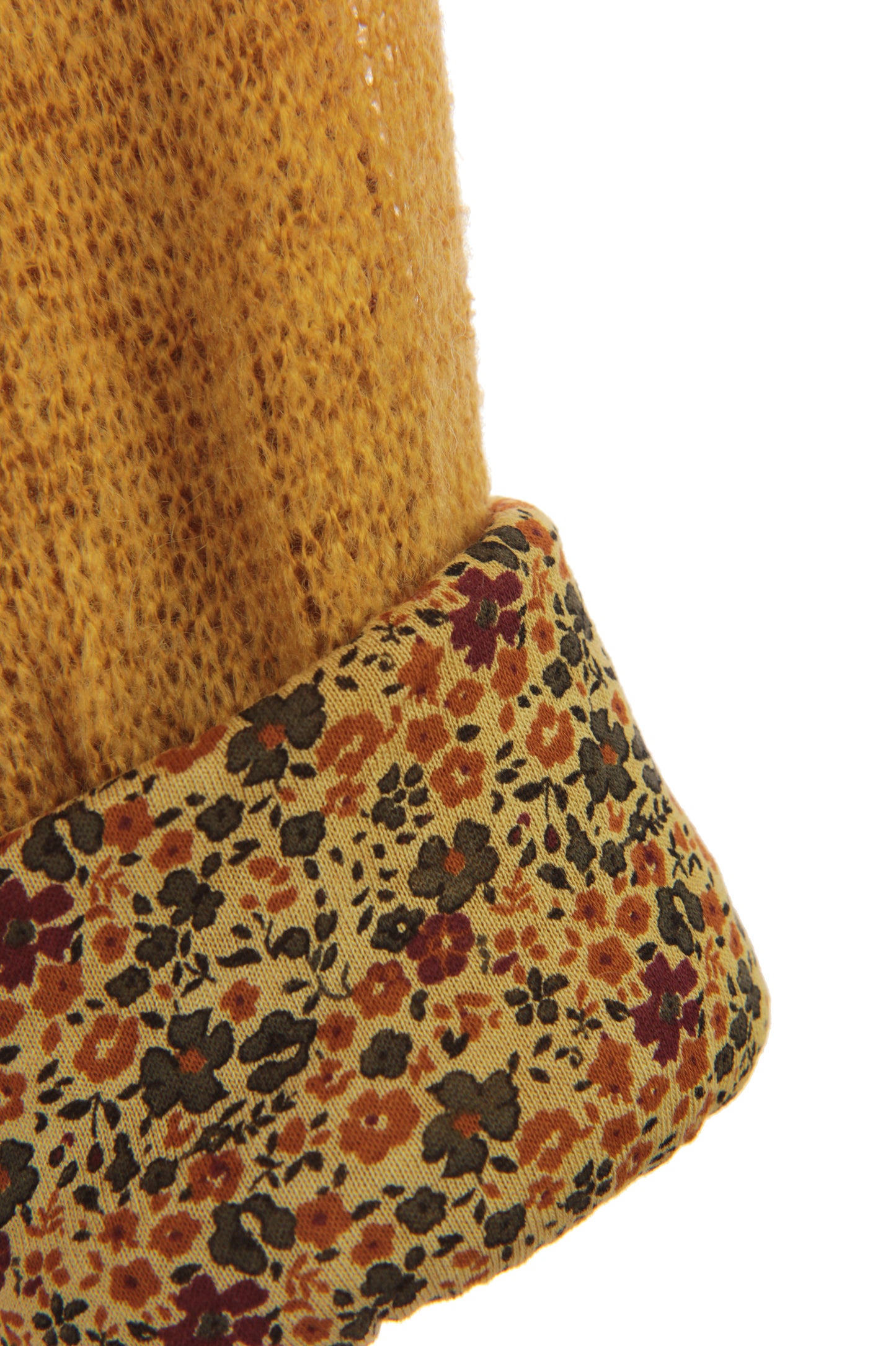 2 Piece Floral Scarf Mohair Knit Blouse