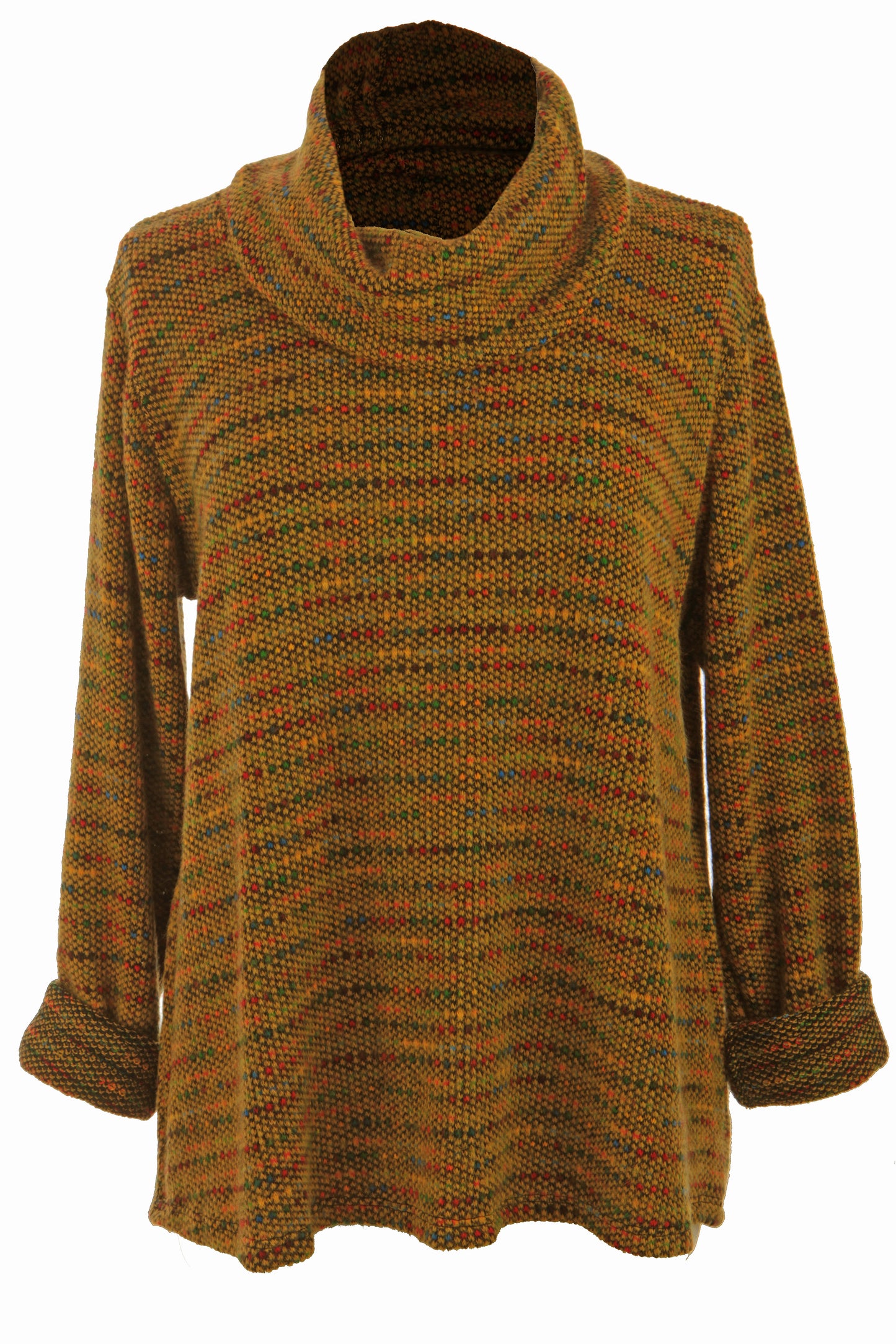 Cowl Neck Tweed Top