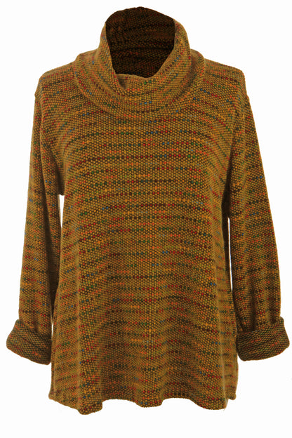 Cowl Neck Tweed Top