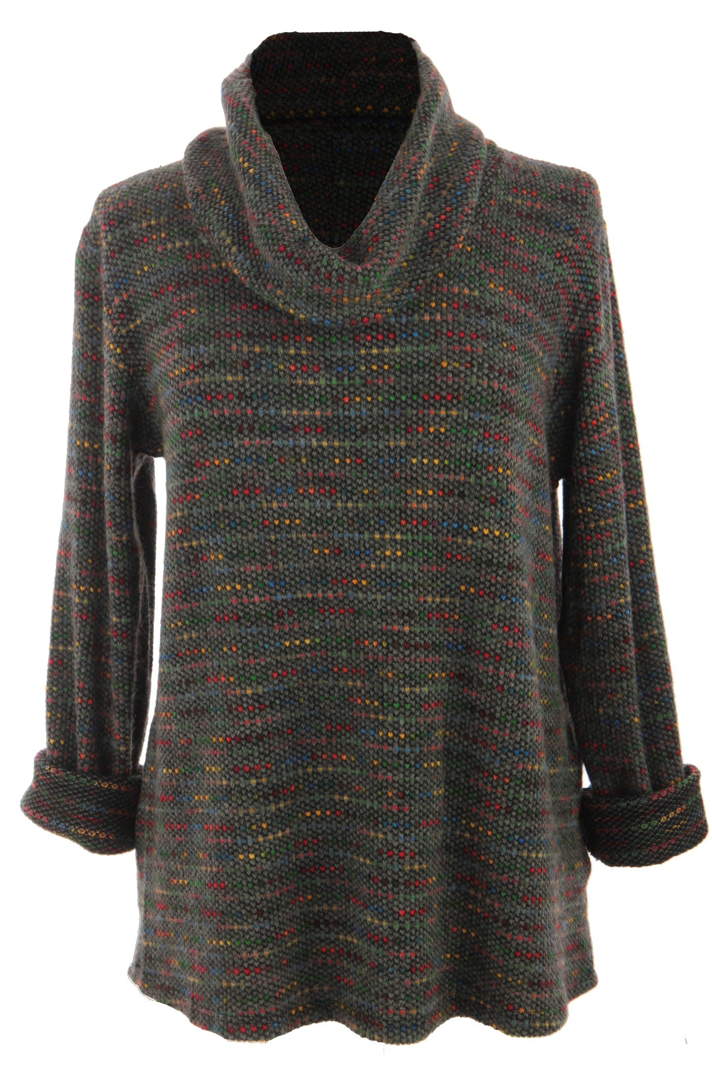 Cowl Neck Tweed Top