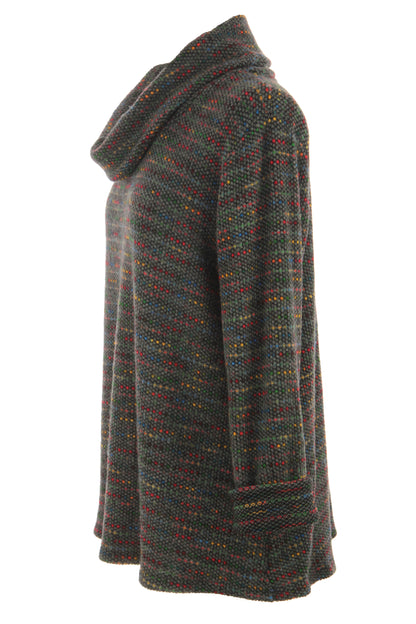 Cowl Neck Tweed Top