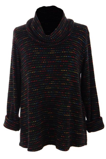 Cowl Neck Tweed Top