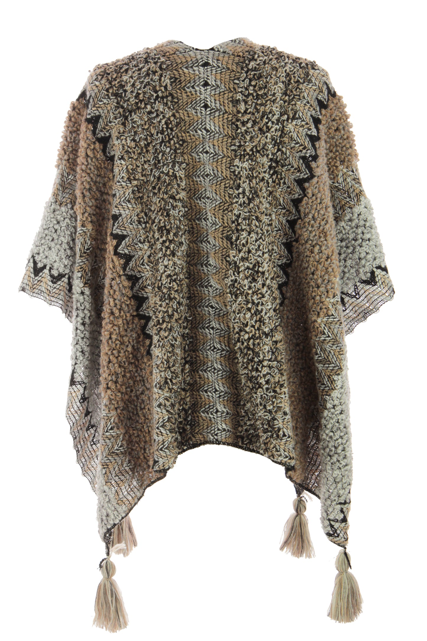 Tassel Hem Knitted Cape